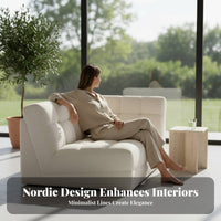 Nordic Design Curved sectional Sofa Boucle Fabric Living Room Furniture Tufted seat pad Sectional Couch High-Resilience Foam for Interior Designers, Business Owners, Apartment Dwellers, Reception Area, Hotel Lobby, Showroom, Bedroom