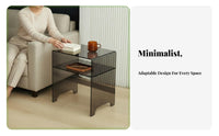 2-Tier Occasional Table Easy Assembly Two-Tier Waterfall Table for Small Areas