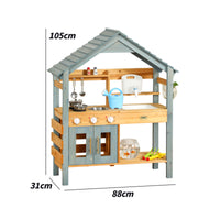 Outdoor-Pretend Kitchen Cooktop Cooktop Wooden Pretend Kitchen Sink Area for Children