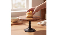 Elegant Wooden Cake Stand with Pedestal Round Pedestal Cake Stand Natural Sturdy for Party Planners