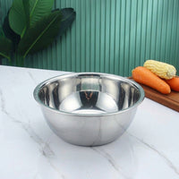 Stainless Steel Mixing Bowl with Bright Polish, 21.5cm Round 304 Deep Food Mixing Bowl, Plain Pattern Cooking and Batter Mixing Tool for Adults