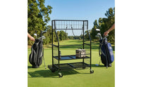 Golf Bag Storage Rack Caster Wheels Rolling Golf Bag Rack Two-Tier