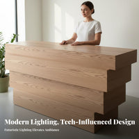 Modern Design Reception Counter Multi-Functional Cashier Desk Stable Structure Reception Counter with Storage Scratch-Resistant for Salon Team, Receptionists, Small Business Owners, Retail Retail Establishment, Medical Office, Lobby, Office