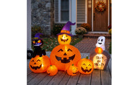 Inflatable Halloween Inflatable Self-Inflating Pumpkin Inflatable with Cat Fast Inflation Outdoor Decoration Weather-Resistant for Families, Homeowners, Yard, Lawn, Porch