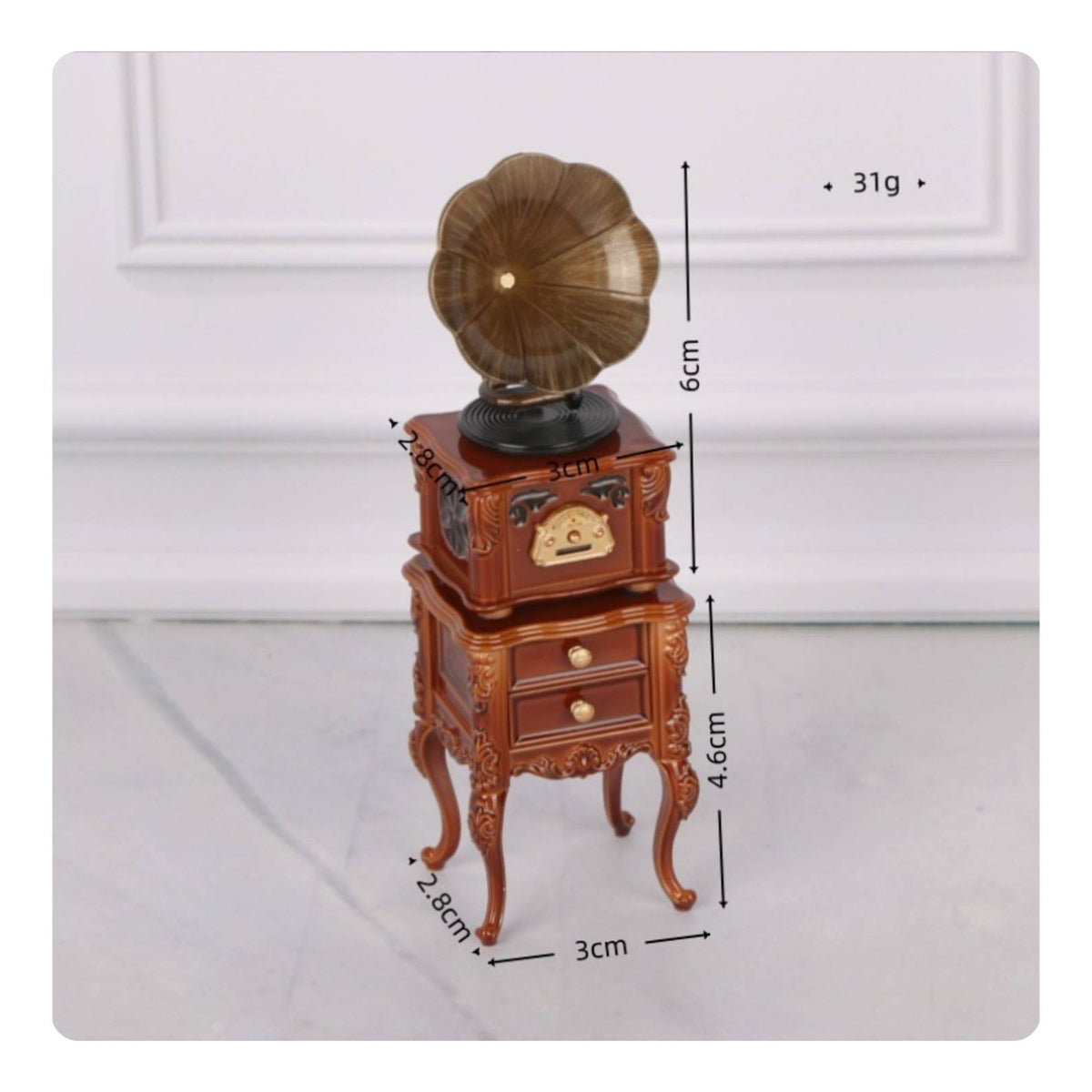 Dollhouse Phonograph Turntable European Design Miniature Gramophone Ornamental
