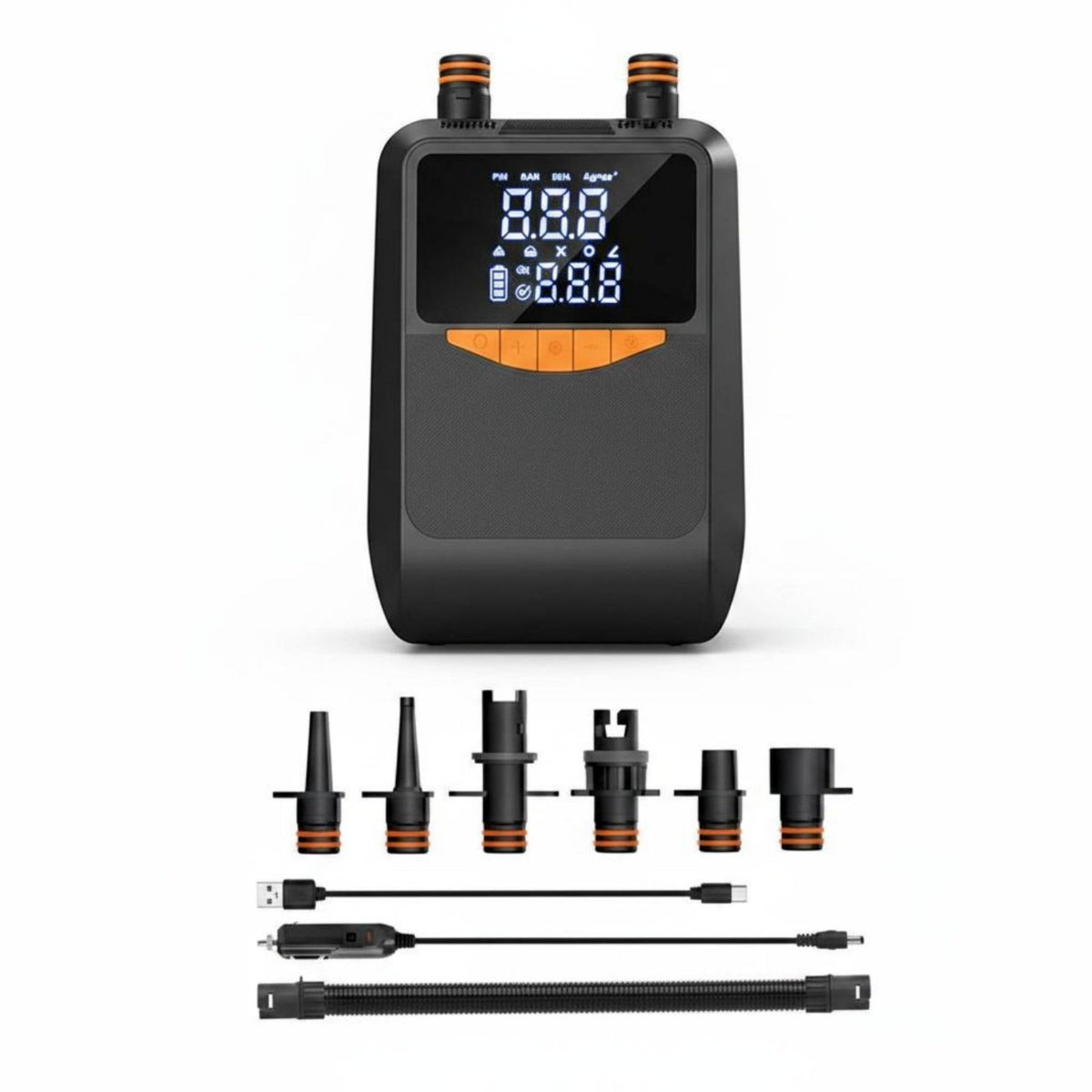 Portable Air Compressors Auto Shut-Off Re-Energizable Inflator Deflator Pump 12V Vehicle Power Source Digital Electric Air Pump for Watersports, Beach