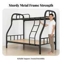 Metal Bunk Bed Space-Saving Design Iron Bunk Bed Stable for Students, Adults, Dormitory, Dorm Room, Apartment