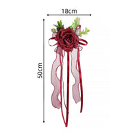 2 Pieces Wedding Car Flower Reusable Mirror Flower Decoration Pre Assembled