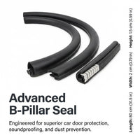 Black B-Pillar Door Seal Strip, Car Sealing Strips for B Pillar Trim, Wear Resistant Car Door Protec - 80cm (2 pieces)