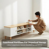 Nordic Theme TV Cabinet Space-Saving Contemporary Television Stand Versatile Modern Media Console for Apartment, Bedroom