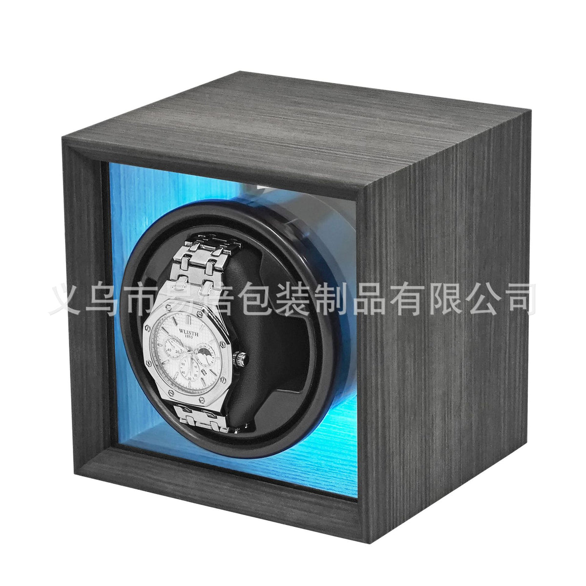 Single Watch Winder with Floating Light Effect, Transparent Visible, Cyber Style, Ambient Light
