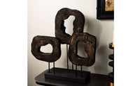 Abstract Loop Sculpture Geometric Resin with Lumber-Like Appearance-Look Sculpture Compact Decorative Statue for Art Collectors, Entryway