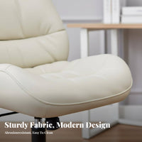 Light Luxury Design Upholstered Caster Chair Height Adjustable Upholstered Rolling Armchair Ergonomic Backrest rotating Seat Modern aesthetic for Home Workers, Students, Adults, Study Room, Bedroom