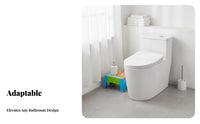 Anti-Splash Unified-Piece Siphonic Toilet Powerful Flush Water Closet Easy-to-Clean Glaze Ware Soft-Close Seat for Apartment Dwellers, Homeowners, Bathroom, Restroom, Home