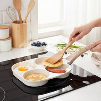 Non-Stick Breakfast Pan PFOA-PFOA-Safe 4-Hole Frying Pan Divided Breakfast Skillet Fun Designs Multi-Section Griddle Dishwasher