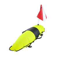 High-Visibility Inflatable Buoy with Flag Streamlined Dive Buoy with Flag Bright Inflatable Marker Buoy Reflective for Divers, Snorkelers, Spearfishers, Snorkeling, Open-Water