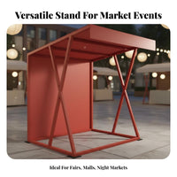 1 Piece Foldable Market Stall Waterproof Mobile Snack Stall Easy Assembly Outdoor Sell or Stand for Small Business Owners Suitable for Street Fairs Night Markets DIY Enthusiasts Temporary Retail Space