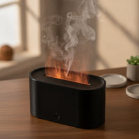 Humidifier with Flame Effect Compact Flame Humidifier Tabletop Mist Disperser Low-Profile for Bedroom, Office