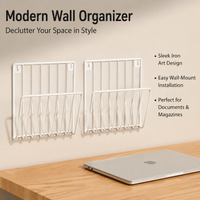 Metal Wall Hanging Basket, 2 Pack Kitchen Storage Rack, Automatic Vertical Organiser for Small Flats, Space Saving Wire Wall Shelf