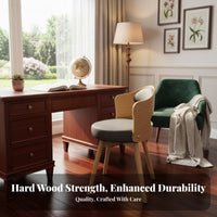Swivel Chair with Exposed Back Tapered Legs Vanity Stool Soft Comfort