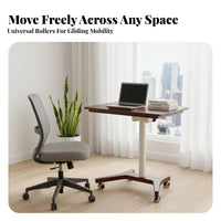 Adjustable Rolling Desk Easy Assembly Adjustable Rolling C-Table Slim Base