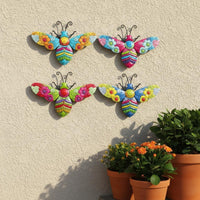 4 Pieces Iron Bee Wall Hanging Nature Inspired Design Metal Bee Wall Decor