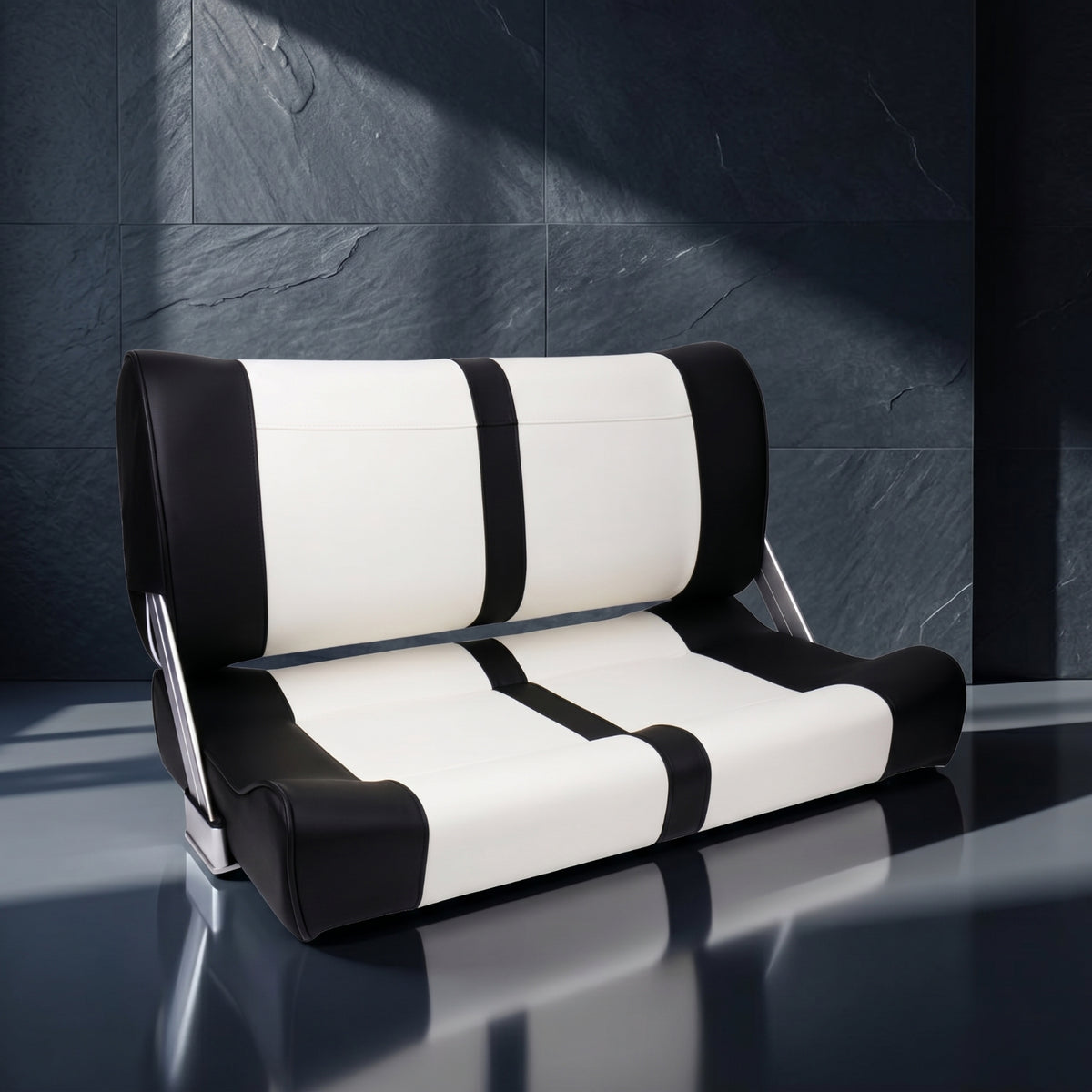 Two-Person Boat Seat Padded Boat Bench Seat Cushioned Marine Seating for Deck, boats , Yacht