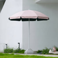 Umbrella with Edge Decorative Freestanding Umbrella Sunsun-Blocking Straight Pole Parasol for Patio, Courtyard, Market Stall