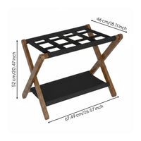 Wooden Luggage Rack Space Saving Folding Luggage Rack No Assembly for Bedroom