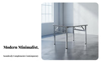 Foldable Design Rectangular Folding Table InstallationNo-Cost Dining Furniture No Assembly Required Portable Furnishing Reinforced and Sturdy for Street Vendors, Business Owners, Outdoor Stall, Office, Restaurant, Indoor Use