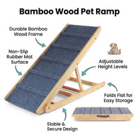 Dog Steps for Sofa and Bed Access with Rubber Surface, Compact Ramp for Small and Furniture