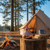 Handmade Copper Coffee Pot Vintage Style Copper Pouring over Kettle All Stovetops Cookware for Camping, Outdoor