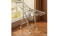 Foldable Clothes Drying Rack Floor-Standing Laundry Drying Rack Heavy-Duty Furniture Large-Capacity for Balcony