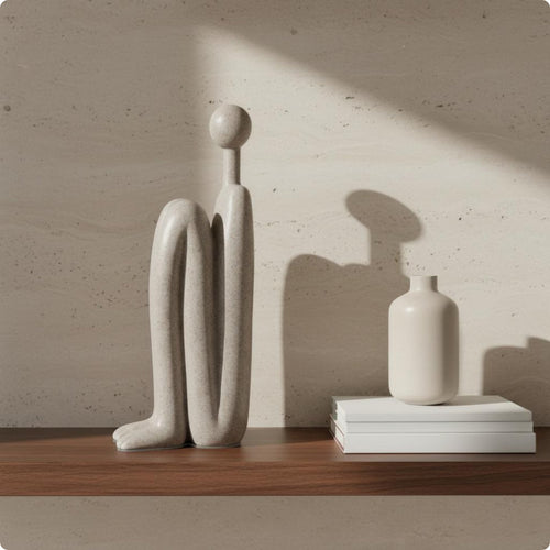 Abstract Human Statue Contemporary Style Person Sculpture Handmade Resin Composite Figure for Office