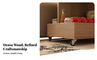Rolling Adjustable Top Side Table Mobile Storage Cart Nightstand C-shaped Table with Wheels and Lockable Casters for Apartment Dwellers Small Areas Adults Living Room