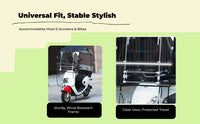 Waterproof scooter cover with sun shield