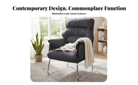 Padded Recliner with Footrest Foldable Design Armchair Adjustable Spinerest Stain-Resistant Textile for Awayice Workers, Readers