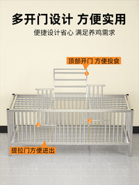 鸡笼子不锈钢家用室外养殖笼小鸡笼兔子笼鸽子笼通用大号特大专用 加密带天窗90*60*60 食槽+脚垫+带轮子+接粪盘