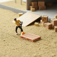 1:64 Scale Pallet Forklift Model High Simulation 1:64 Scale Man with Pallet Forklift Resin Display Scene Figure Realistic