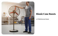 Wide Angle Oscillation High Velocity Industrial Fan Adjustable Tilt Oscillating Workshop Fan Weighted Stable Base Overheat Protection for Factory, Warehouse, Garage, Patio