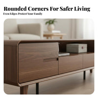 Lowheight TV Cabinet Wood Grain Finish Lowheight TV Stand Ample Storage Living Room Furniture for Homeowners, Families, Lounge Area, Bedroom
