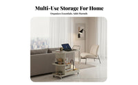 2-Tier Rolling Shelf Space-Saving Side Table Multi-Functional for Studio, Office