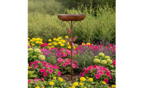 Bird Feeder with Bird Bath Decorative Birdbath Wrought-Iron for Gardeners, Garden, Yard, Flowerbed