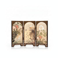 Chinese-Style Screen Decoration Retro Three-Panel Divider Hinged for Study