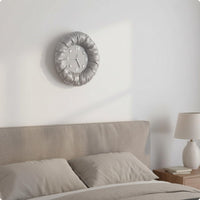 Ruched Fabric Clock 30 Cm Fabric Wall Clock Round Timepiece for Bedroom