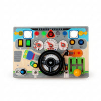 Busy Board with Lights and Hands-on Wooden Busy Board Fine Motor Educational Toy for Young Children, Kids, Playroom, Preschool, Travel
