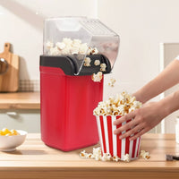 Oil-Oil-Less Hot Air Popcorn Popper High Popping Rate Mini Electric Popcorn Machine Easy to Clean Kitchen Appliance Single-Button Operation for Families, Kids, Home, Movie Night, Parties