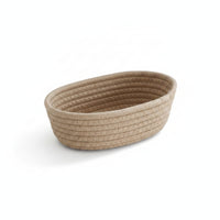 Woven Basket with Open Top Coiled Cotton Rope Basket Small for Vanity, Shelves