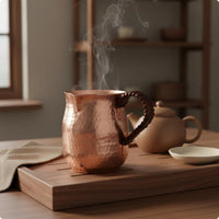 Copper Tea Pitcher Long-Lasting Drinkware Patina Finish for Milk Warming