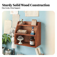 Three-Tier Organizer Rustic Desktop Organizer Shelf Slanted Sides